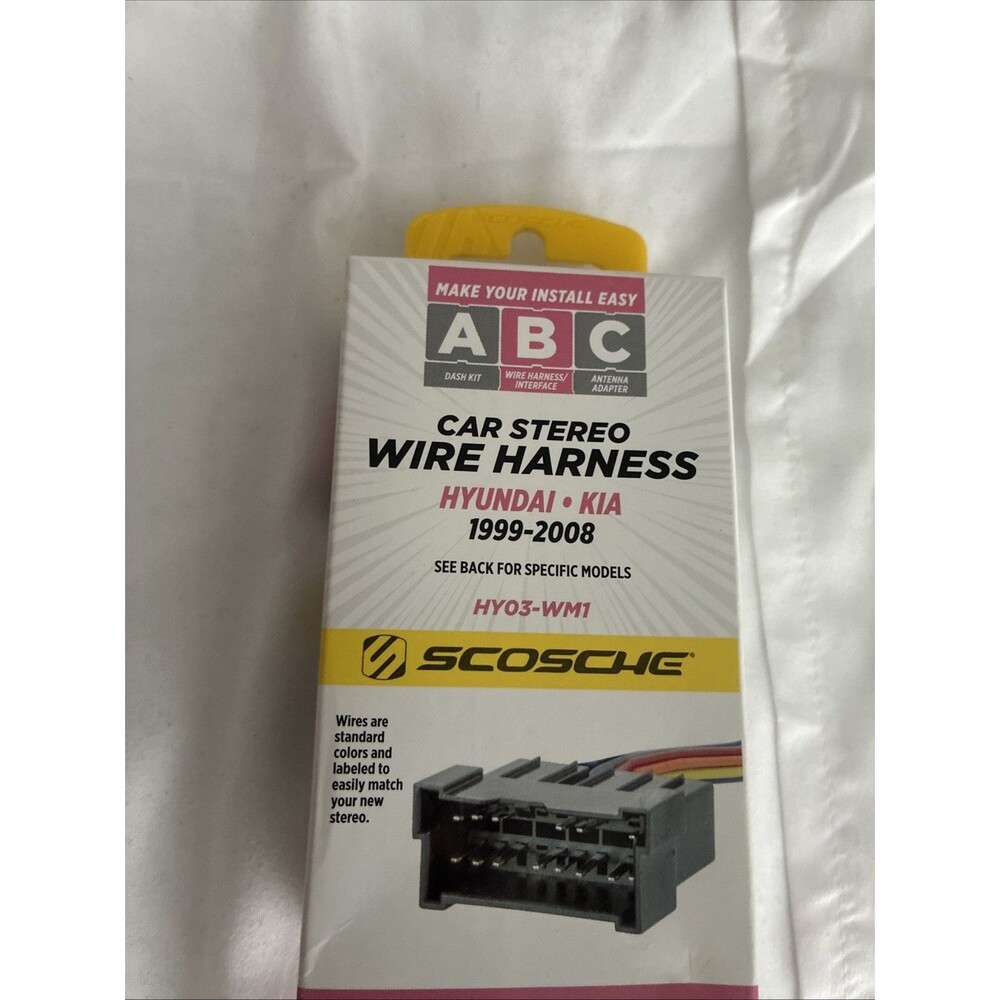 Scosche HY03-WM1 Stereo Wire Harness Hyundai Kia Accent Elantra 1999-2008